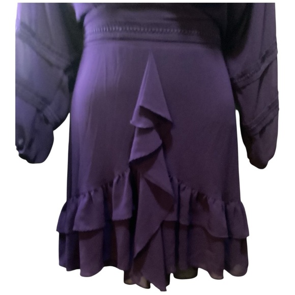 City Chic Deep Purple Ruffle Robe Plus Size 18 (1X) - Picture 4 of 9